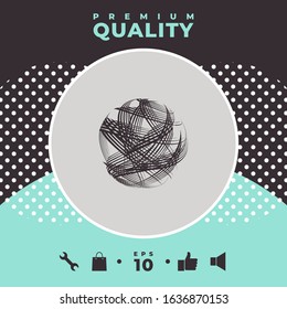 Earth logo design with multidirectional stripes. Graphic elements for your design
