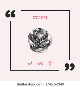 Earth logo design with multidirectional stripes. Graphic elements for your design