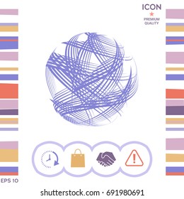 Earth logo design with multidirectional stripes