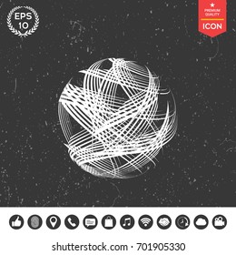 Earth logo design with multidirectional stripes