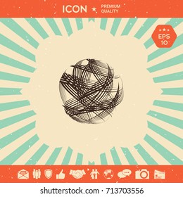 Earth logo design with multidirectional stripes
