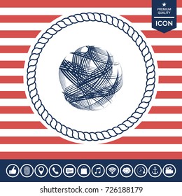 Earth logo design with multidirectional stripes
