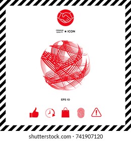 Earth logo design with multidirectional stripes