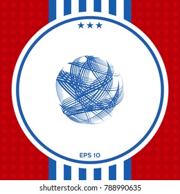 Earth logo design with multidirectional stripes