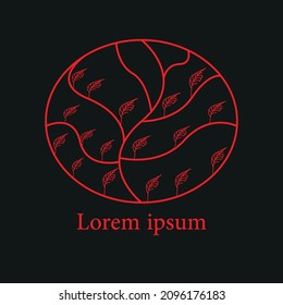 earth logo design with red leaves