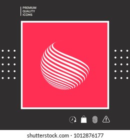 Earth logo design with stripes