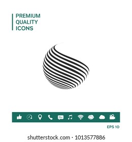Earth logo design with stripes