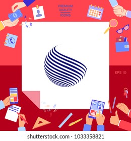 Earth logo design with stripes