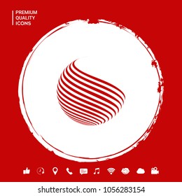 Earth logo design with stripes