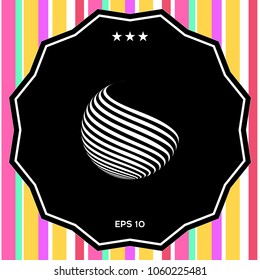 Earth logo design with stripes