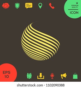 Earth logo design with stripes