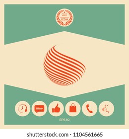 Earth logo design with stripes