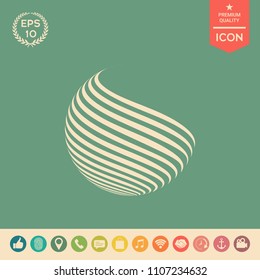 Earth logo design with stripes