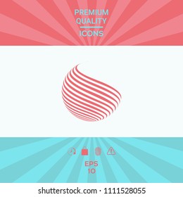 Earth logo design with stripes