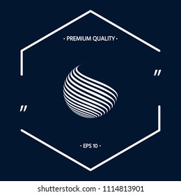 Earth logo design with stripes