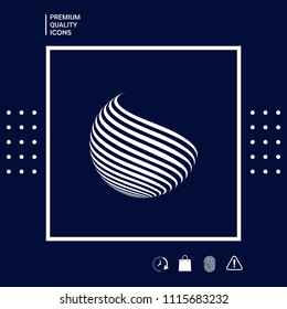 Earth logo design with stripes