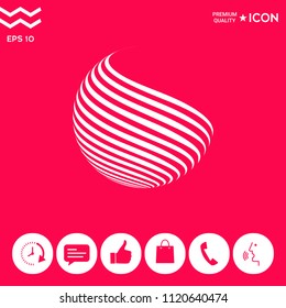 Earth logo design with stripes
