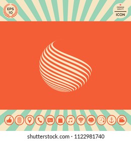 Earth logo design with stripes