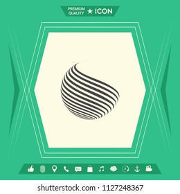 Earth logo design with stripes