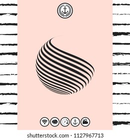 Earth logo design with stripes