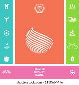 Earth logo design with stripes