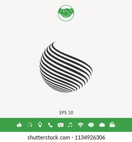Earth logo design with stripes