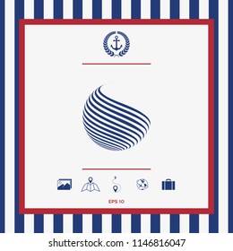 Earth logo design with stripes