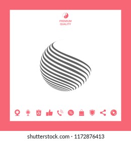 Earth logo design with stripes