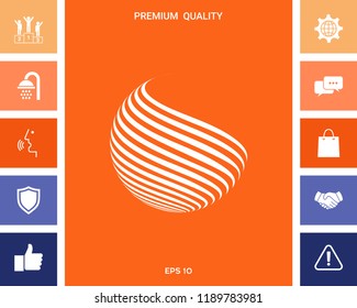 Earth logo design with stripes