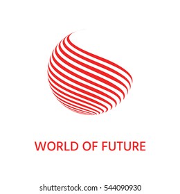 Earth logo design with stripes