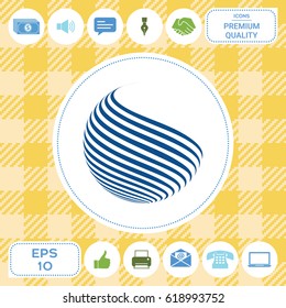 Earth logo design with stripes