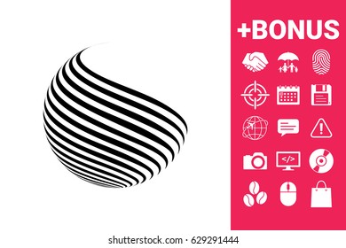Earth logo design with stripes
