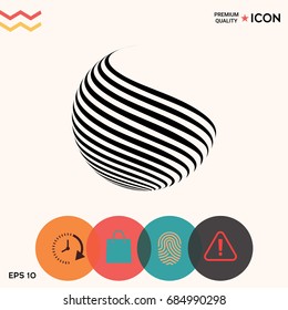 Earth logo design with stripes