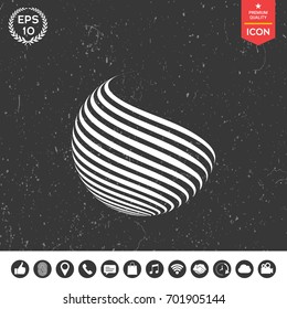 Earth logo design with stripes