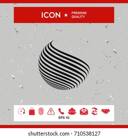Earth logo design with stripes