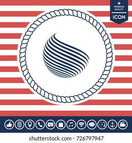 Earth logo design with stripes