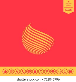 Earth logo design with stripes