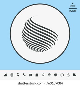 Earth logo design with stripes