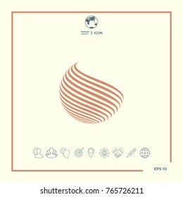 Earth logo design with stripes