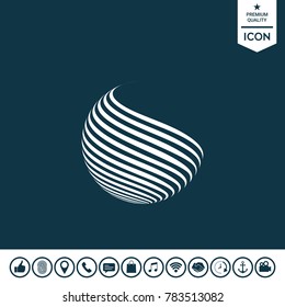 Earth logo design with stripes