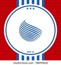 Earth logo design with stripes