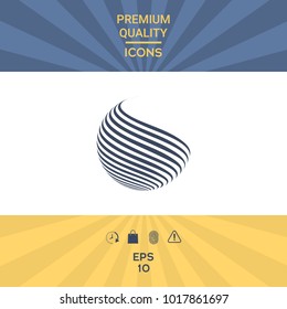 Earth logo design with stripes. Element for your design