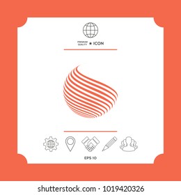 Earth logo design with stripes. Element for your design