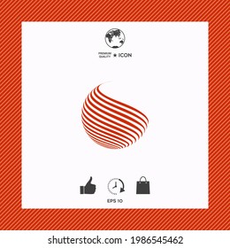 Earth logo design with stripes. Element for your design