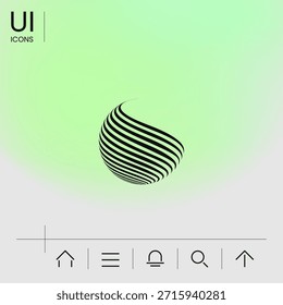Earth Logo Design mit Streifen. Element für Ihr Design