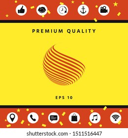 Earth logo design with stripes. Graphic elements for your design