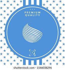 Earth logo design with stripes. Graphic elements for your design