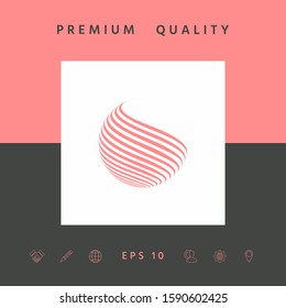 Earth logo design with stripes. Graphic elements for your design