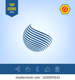 Earth logo design with stripes. Graphic elements for your design