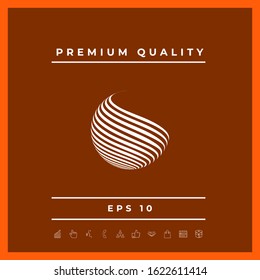 Earth logo design with stripes. Graphic elements for your design